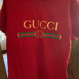 Gucci Red Logo Crewneck Tee